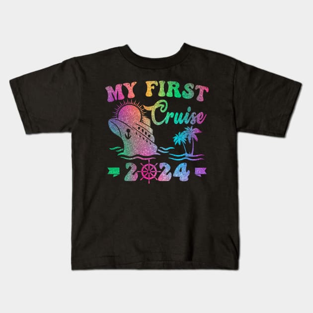 My First Cruise 2024 Tee Family Vacation Cruise Ship Travel Kids T-Shirt by Cruise Squad Prints